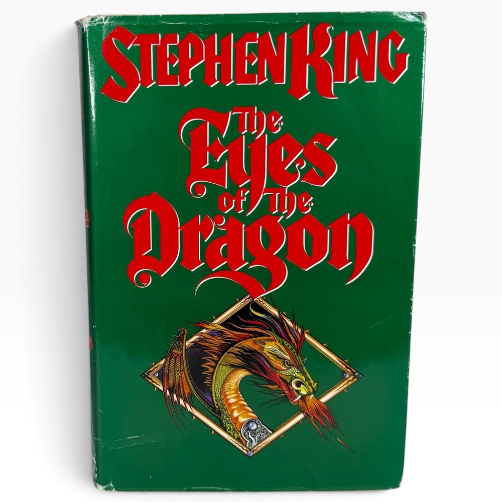 1987 Stephen King The Eyes of the Dragon Hardcover Dust Jacket Green Viking VTG